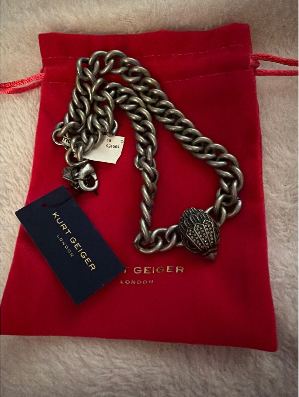 Kurt Geiger Chunky Chain Necklace with Decorative Clasp NWT